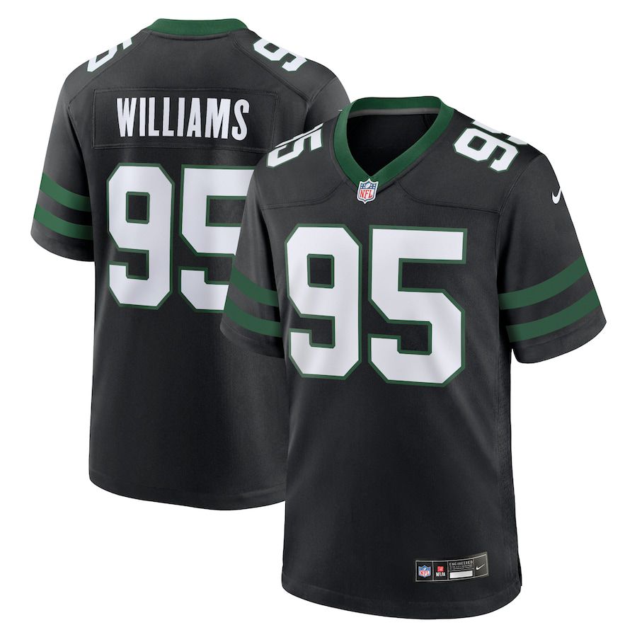 Men New York Jets #95 Quinnen Williams Nike Legacy Black Alternate Game NFL Jersey